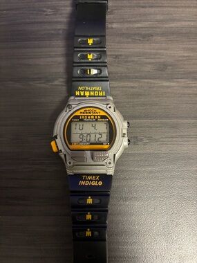 Timex Indiglo Ironman Digital Watch - Black & Yellow Accents